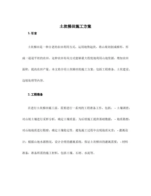 土坎梯田施工方案