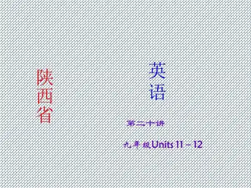 2015年中考英语(人教版·陕西)考点精讲课件第20讲+九年级Units+11-12