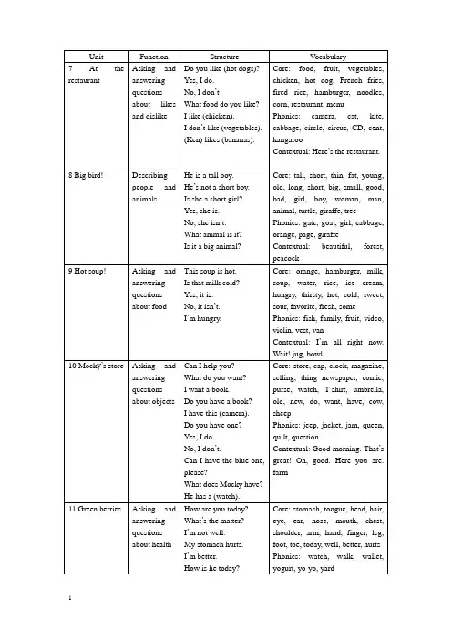 北师大版英语三下《教案》教学设计