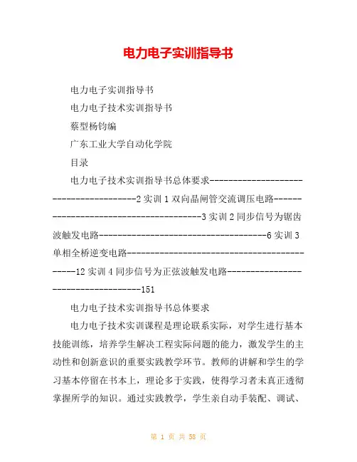 电力电子实训指导书