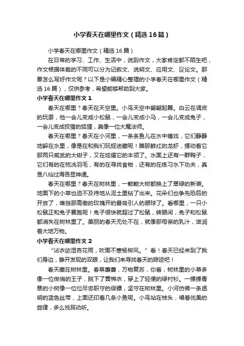 小学春天在哪里作文（精选16篇）