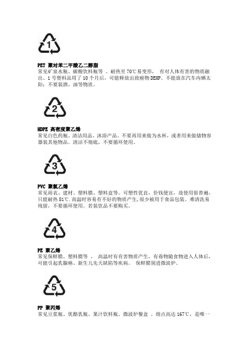 瓶底环保标志