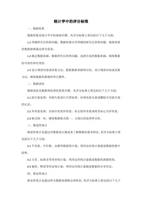 统计学中的评分标准
