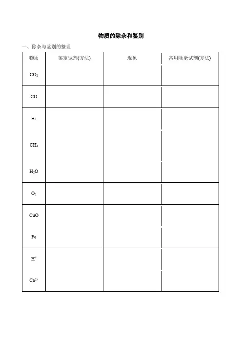 2024年中考化学复习---物质的除杂和鉴别