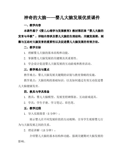 神奇的大脑——婴儿大脑发展优质课件