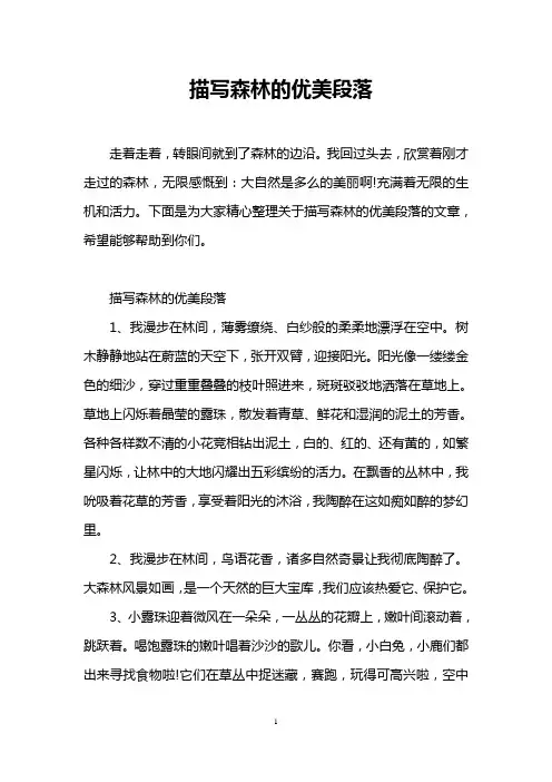 描写森林的优美段落
