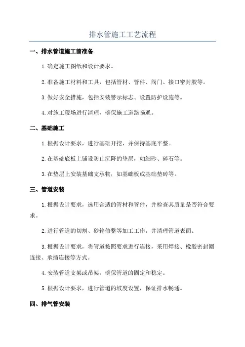 排水管施工工艺流程