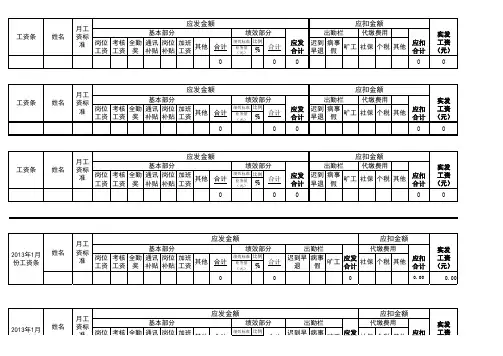 简单的工资发放明细表excel表格模板