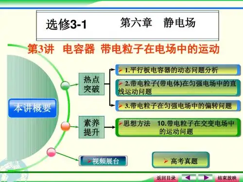 电容器,偏转粒子在电场中偏转讲解