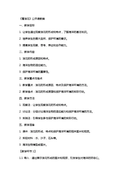 《看浪花》公开课教案