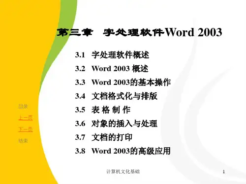 Word2003基础知识详解