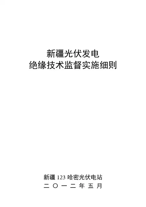 新疆光伏发电绝缘技术监督实施细则1