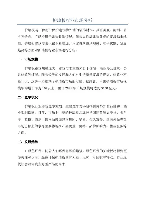 护墙板行业市场分析