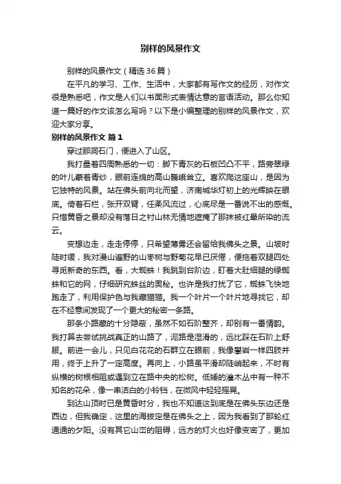别样的风景作文（精选36篇）