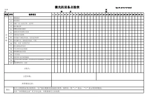 激光机设备点检表7