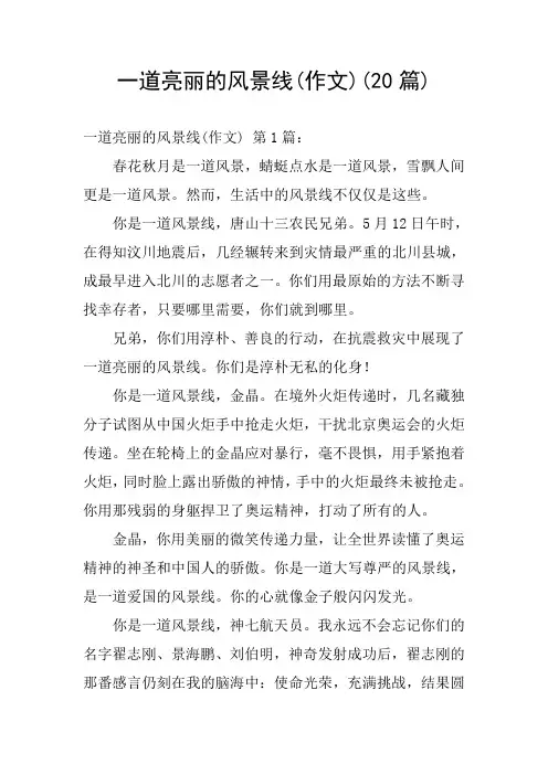 一道亮丽的风景线(作文)(20篇)