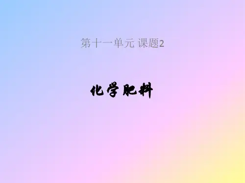 人教版初中化学2011课标版九年级下册第十一单元课题2 化学肥料(共26张PPT)