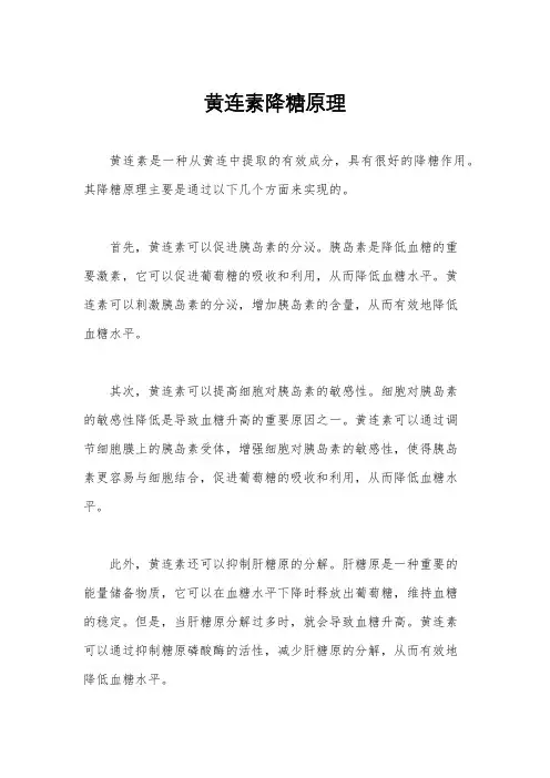 黄连素降糖原理