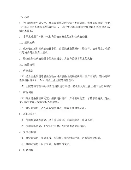 输血感染性疾病处置预案