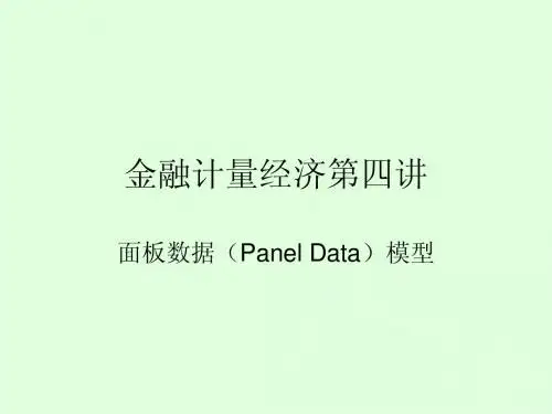 金融计量经济第四讲面板数据(Panel Data)模型