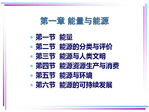 能源与环境系统工程概论第一章