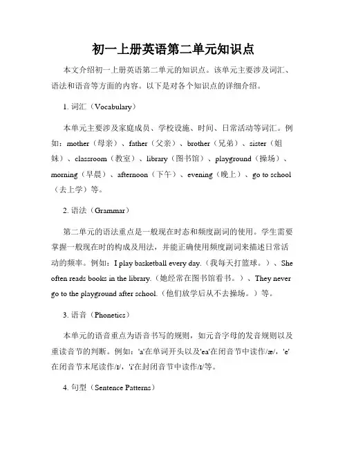 初一上册英语第二单元知识点
