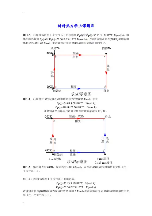 材料热力学习题集