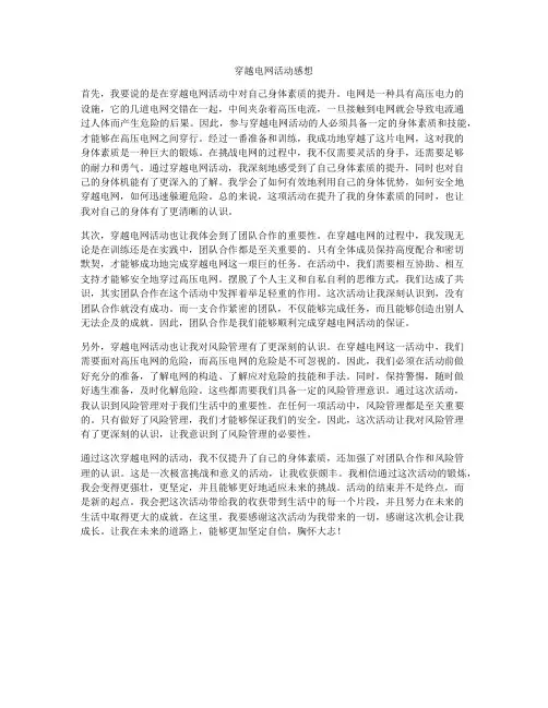 穿越电网活动感想