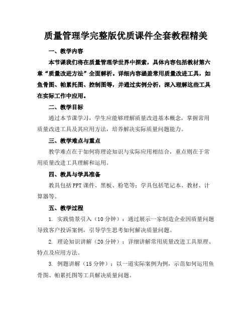 质量管理学完整版优质课件全套教程精美