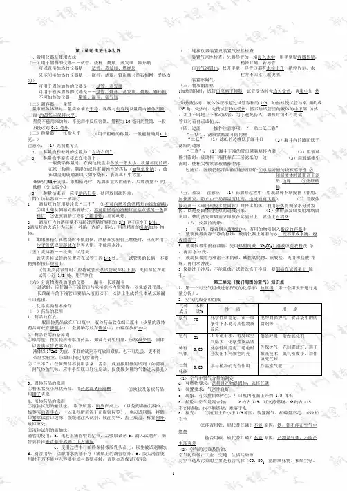 (完整版),九年级化学沪教版各章节知识点(必备),推荐文档