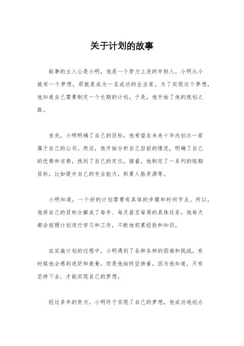 关于计划的故事