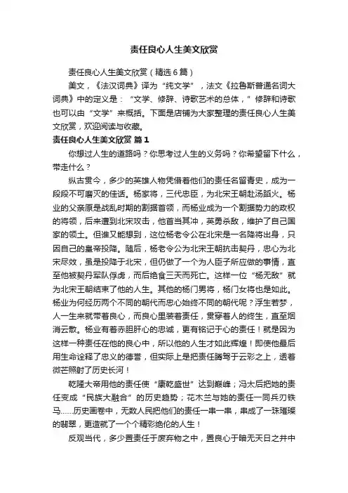 责任良心人生美文欣赏