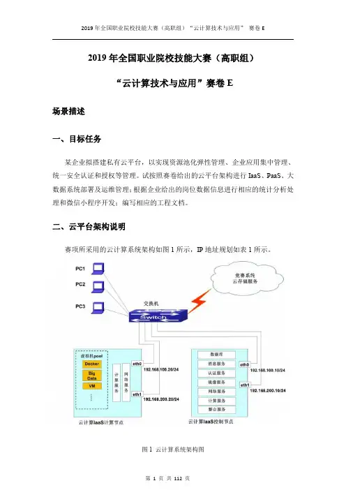 2019年全国职业院校技能大赛(高职组)云计算技术与应用