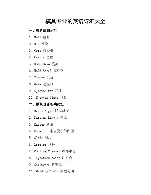 模具专业的英语词汇大全