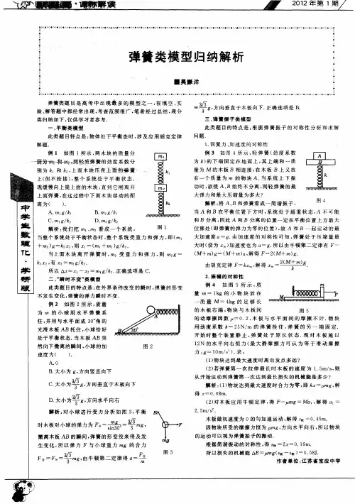 弹簧类模型归纳解析