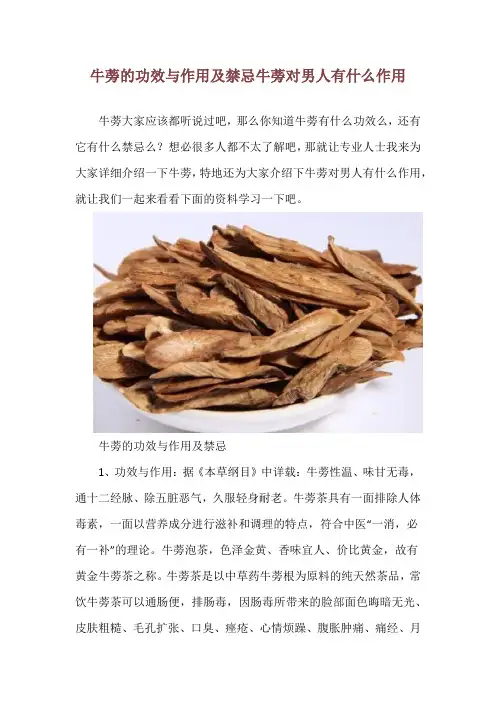 牛蒡的功效与作用及禁忌 牛蒡对男人有什么作用