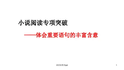 理解小说中重要句子含义解题指导ppt课件