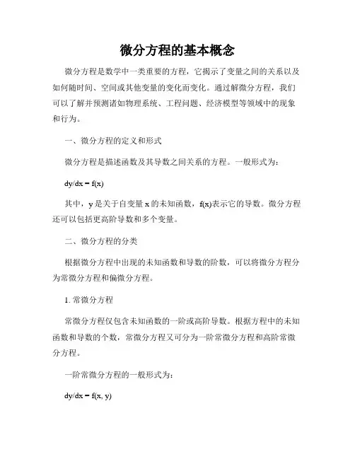 微分方程的基本概念