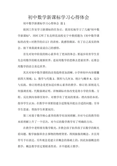 初中数学新课标学习心得体会