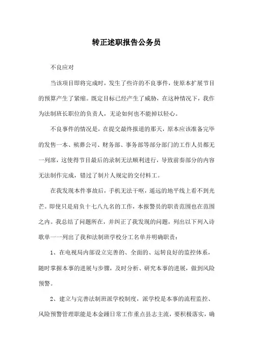 转正述职报告公务员