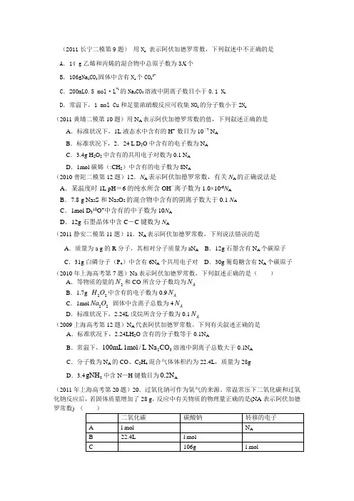 阿伏伽德罗常数专题