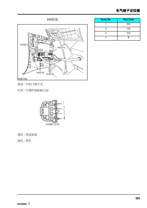 湖南万通汽修学校,上汽荣威维修手册-连接器61