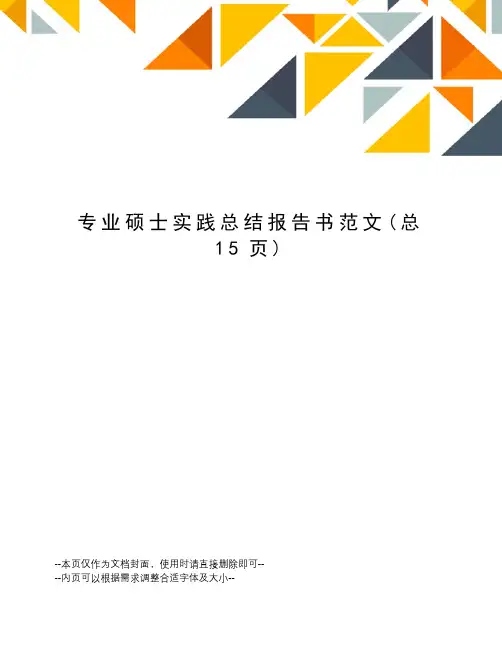 专业硕士实践总结报告书范文