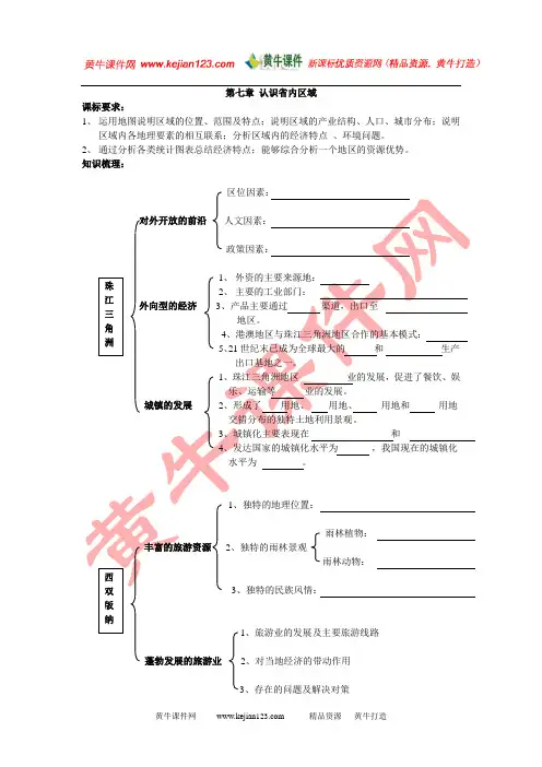八年级下册地理知识点梳理(7、8、9章)(人教版新课标八年级)
