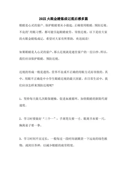 火眼金睛炼成记观后感多篇