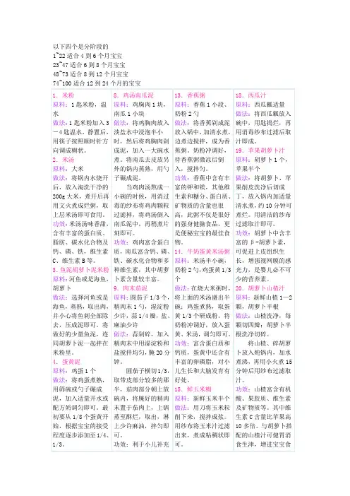 宝宝辅食制作方法大全