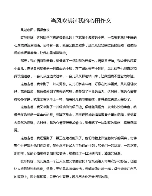 当风吹拂过我的心田作文