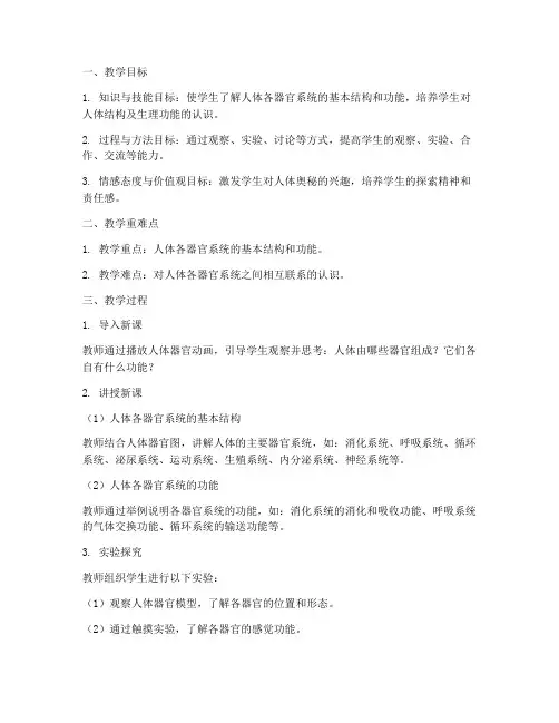 解剖优质课教学设计方案
