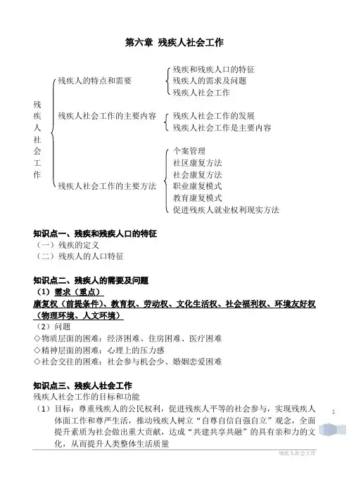 第六章 残疾人社会工作