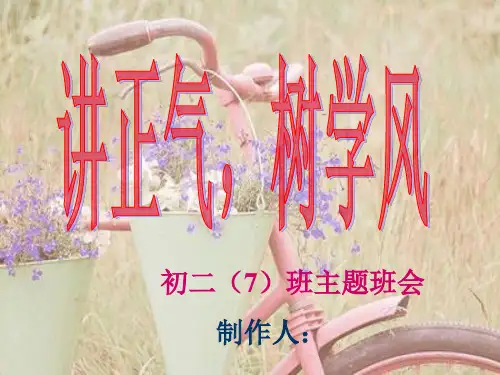 讲正气,树学风_主题班会